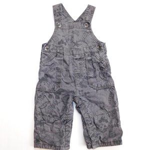 6-9 Months Gray Jersey Lined Gray Overalls